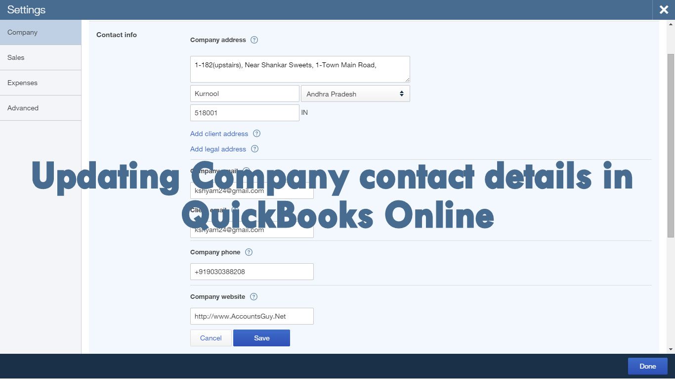 quickbooks for mac edit company information